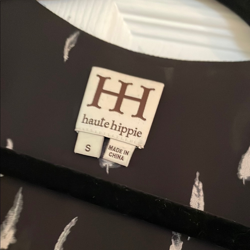 Haute Hippie Women's Black and White Drape Top - Picture 2 of 5